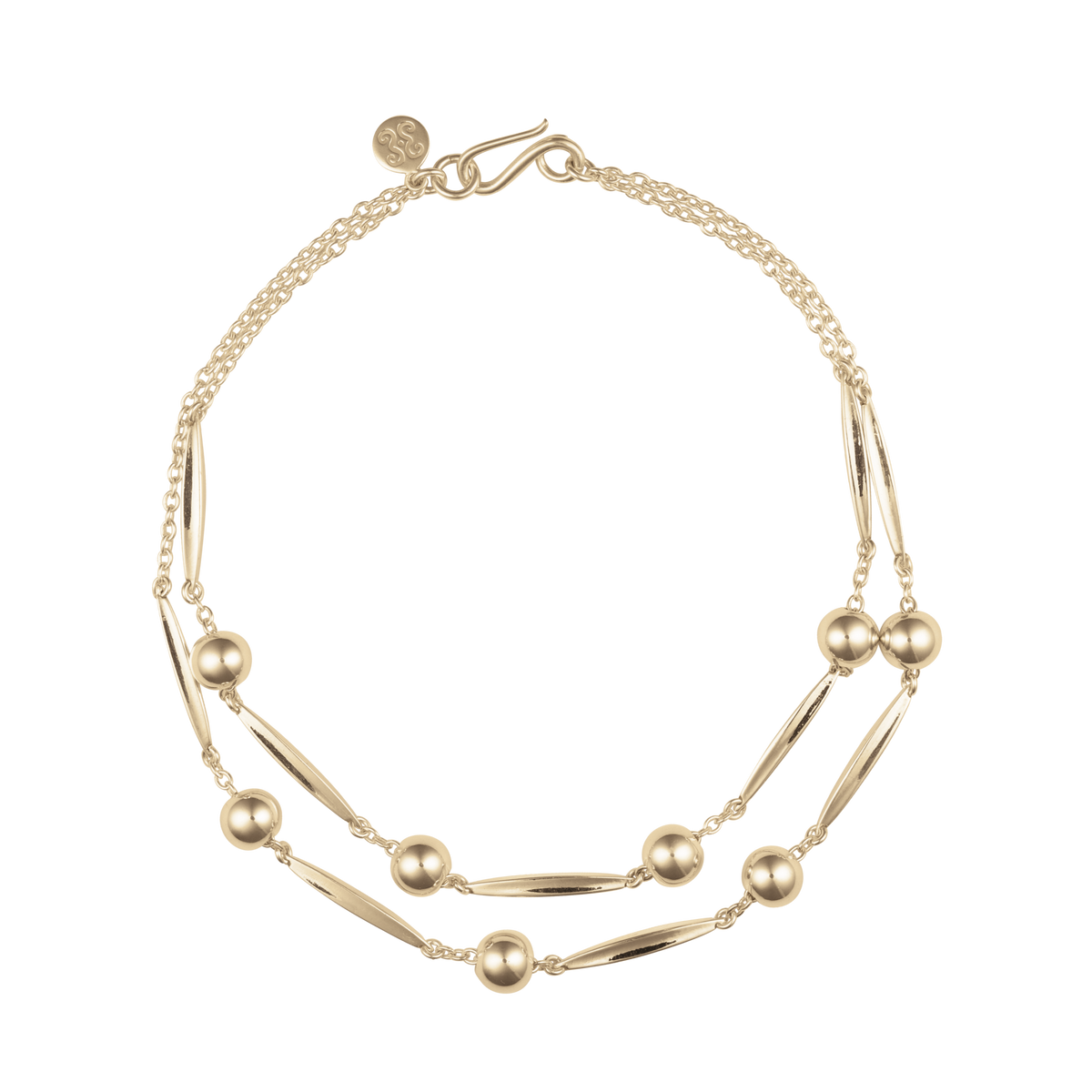 Gold Spike Double Necklace – Sapir Bachar