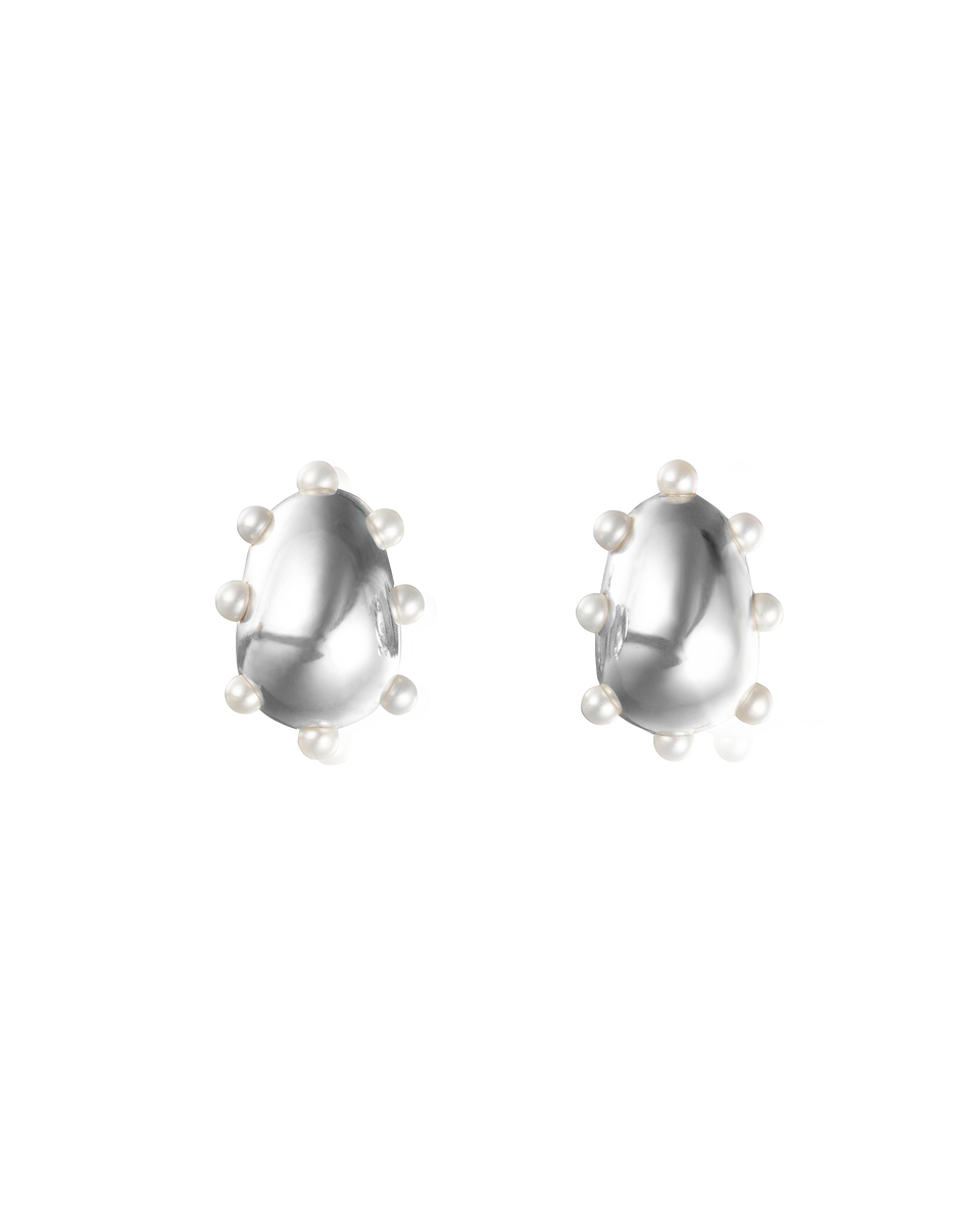 アクセサリー SAPIR BACHAR HALF MOON HUGGIES Pearl Half Moon Huggies – Sapir Bachar