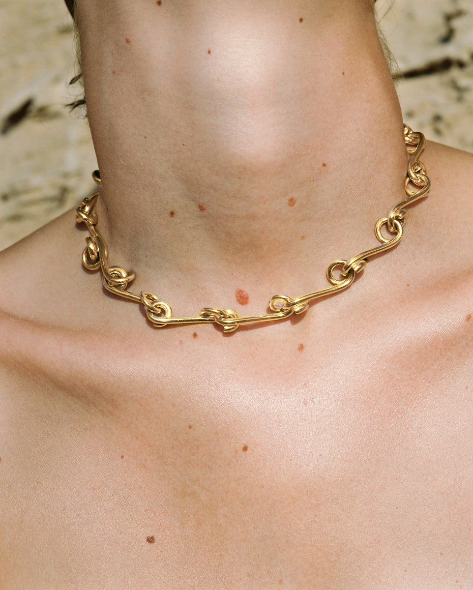 Gold Wave Necklace – Sapir Bachar