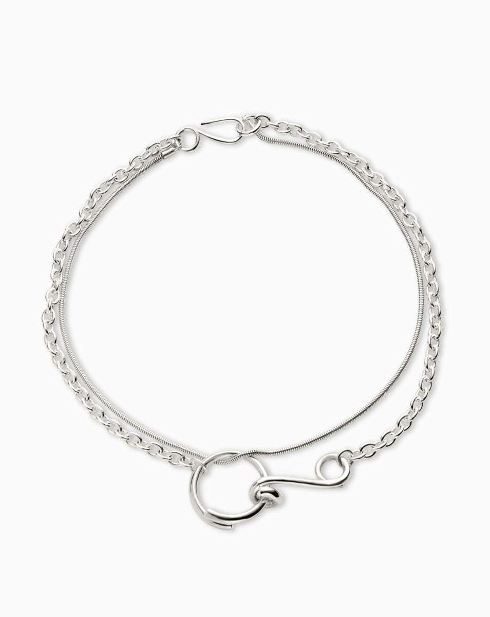 アクセサリー Sapir Bachar Loop Clasp Necklace 38cm Sapir Bachar Silver Loop Clasp Necklace Sapir Bachar