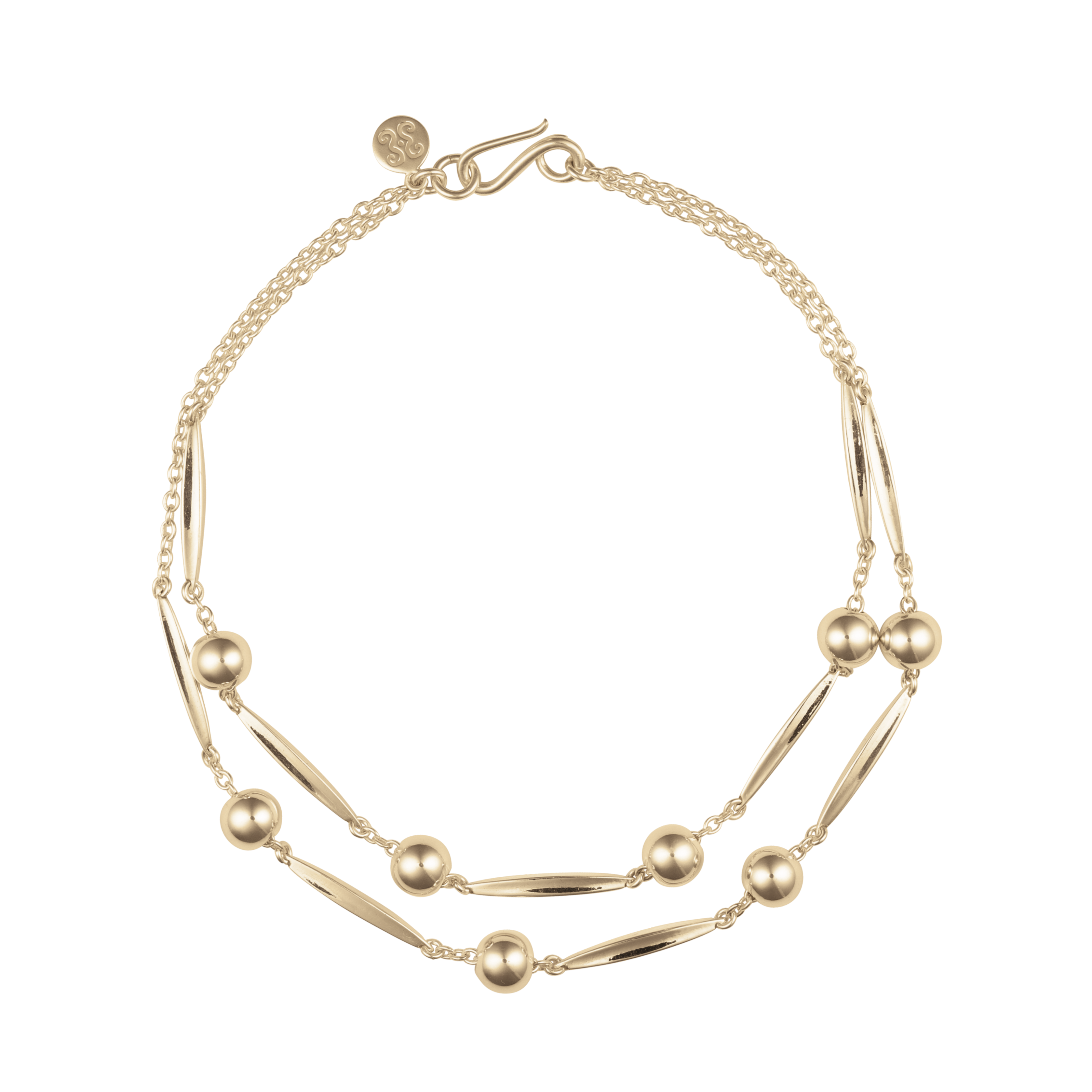 Gold Spike Double Necklace – Sapir Bachar